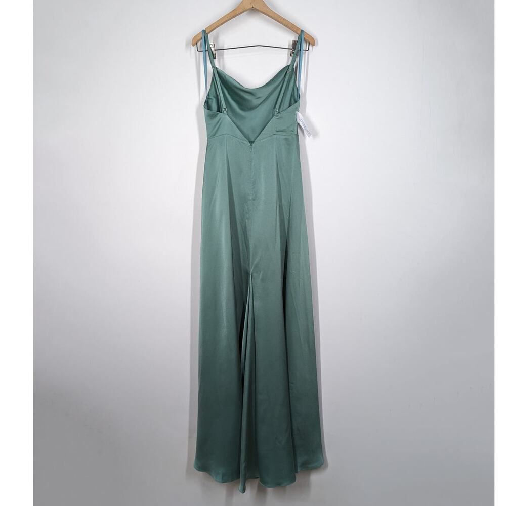 Fame and Partners Strappy Draped Rosabel Gown Green Maxi Dress Size 4 US - Picture 4 of 12